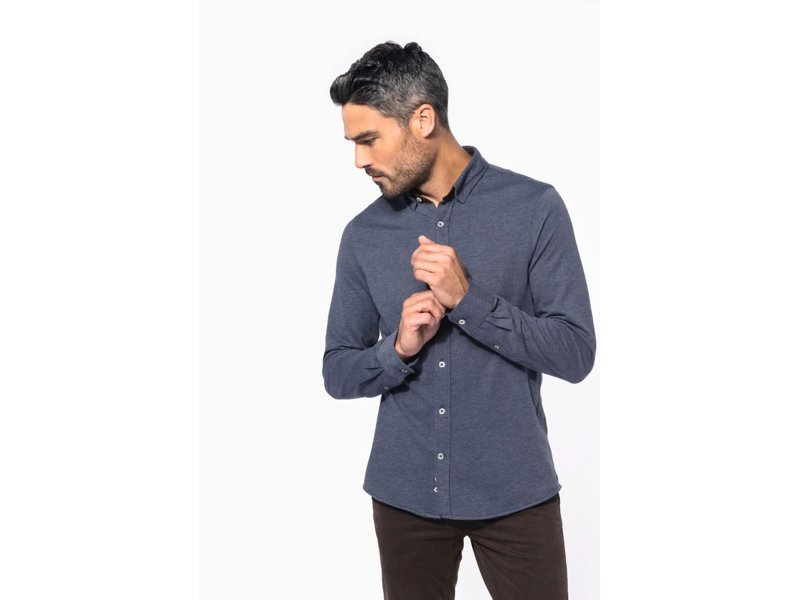 Kariban Jacquard overhemd lange mouwen Kariban Jacquard overhemd lange mouwen