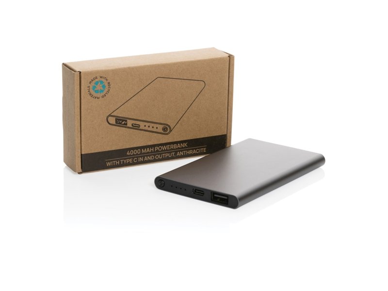 RCS gerecycled plastic/alu 4000 mah powerbank met type C
