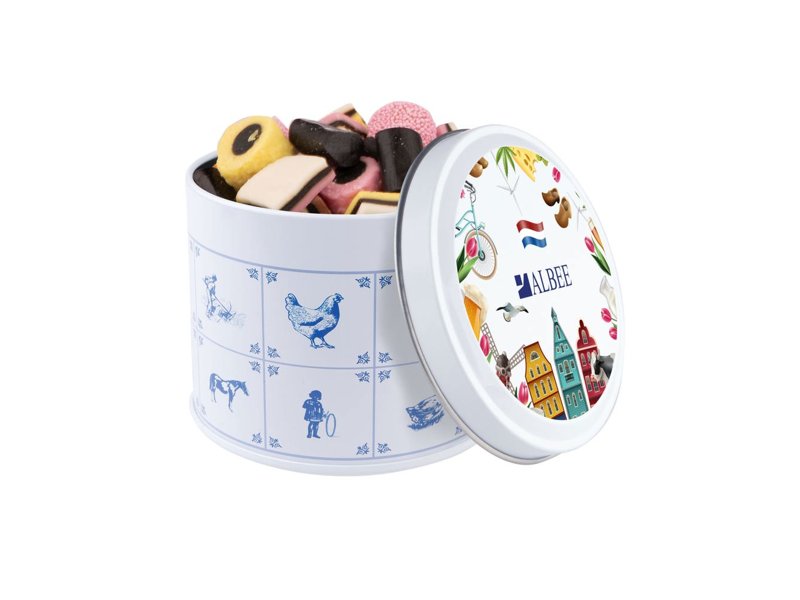 Delftsblauw blik snoep