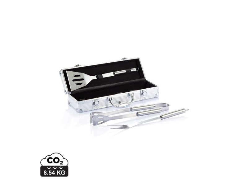 3-delige barbecue set in aluminium koffer