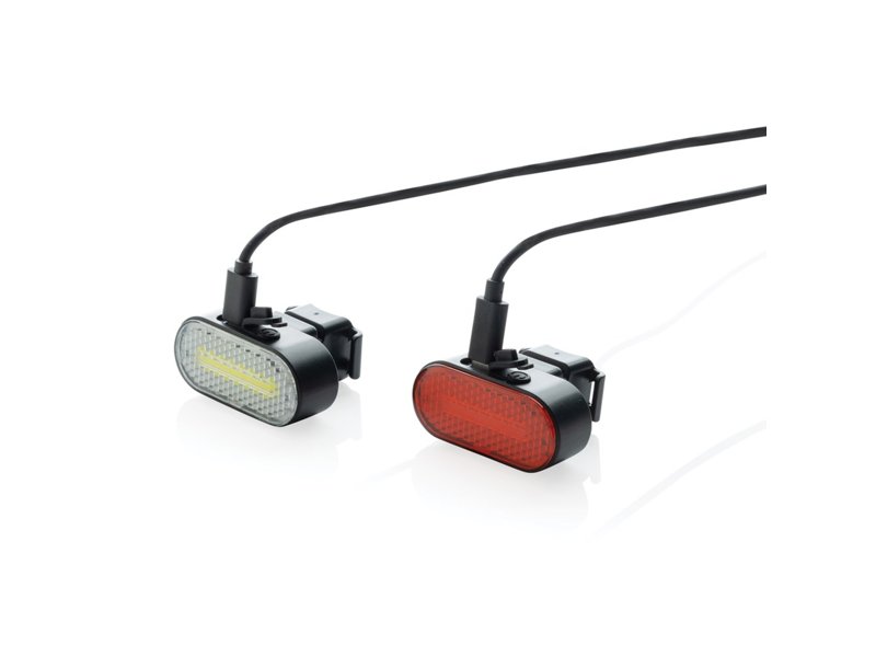 Lumino RCS rplastic USB-oplaadbare fietslamp set