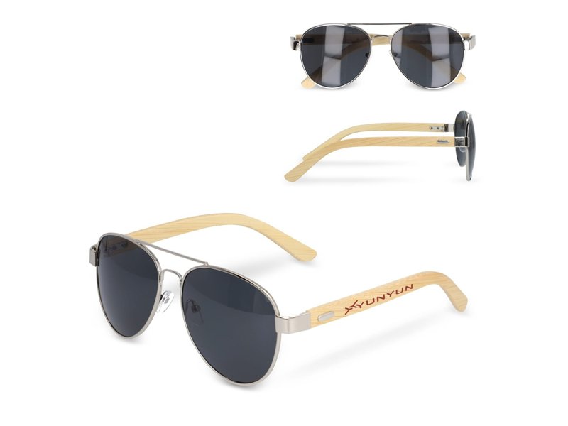 Aviator zonnebril met bamboe poten