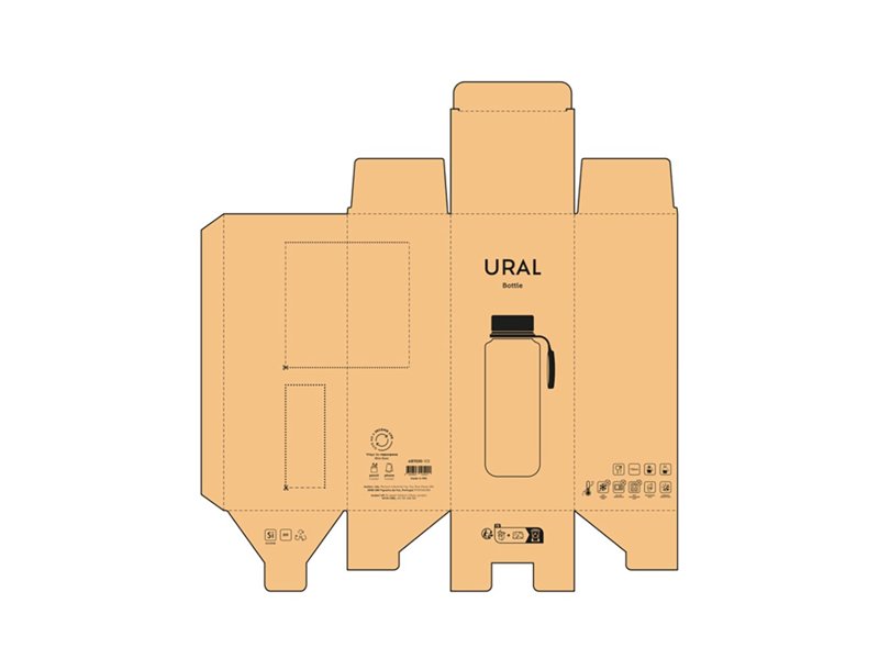 Ural fles gerecycled roestvrij staal 820 ml Ural fles gerecycled roestvrij staal 820 ml