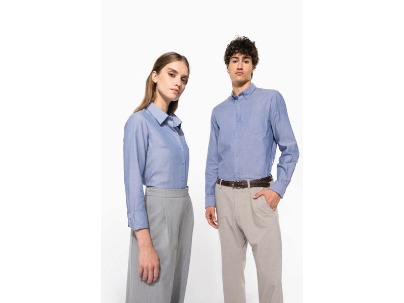 Kariban Heren oxford overhemd lange mouwen