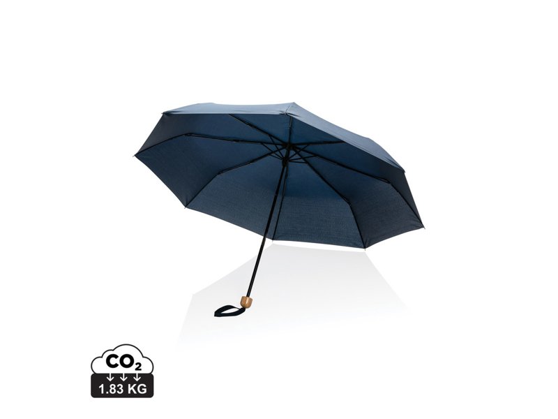 20.5" Impact AWARE™ RPET 190T pongee bamboe miniparaplu