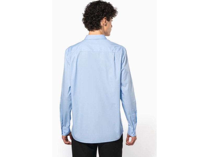 Kariban Heren poplin overhemd lange mouwen