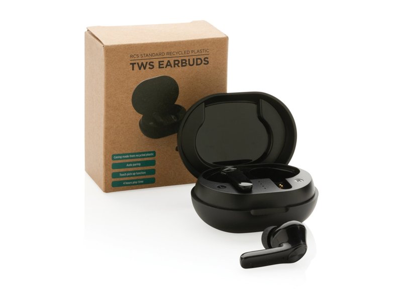 RCS standaard recycled plastic TWS oordopjes RCS standaard recycled plastic TWS oordopjes