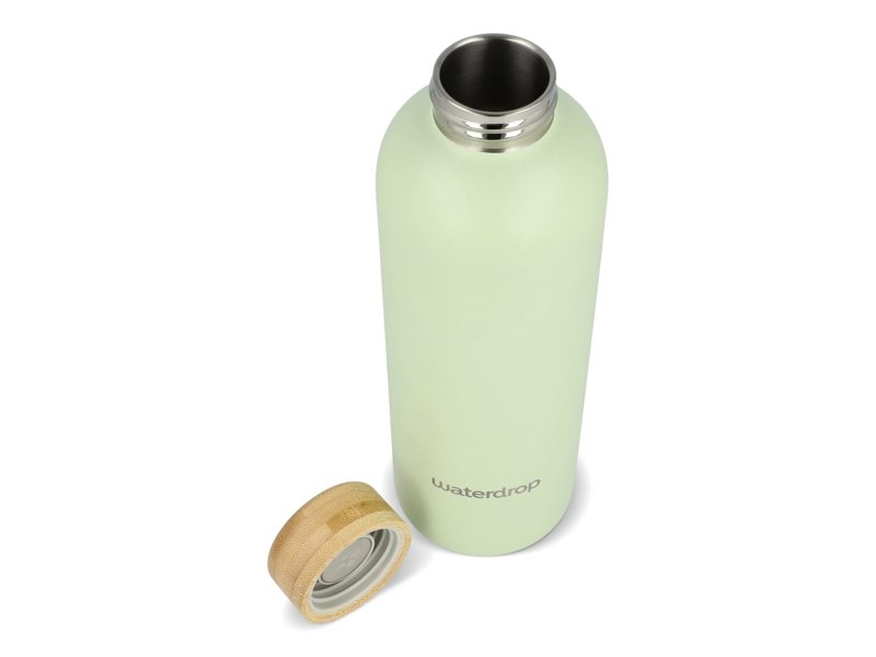 Waterdrop Roestvrijstalen Fles met Bamboe dop 600ml Waterdrop Roestvrijstalen Fles met Bamboe dop 600ml