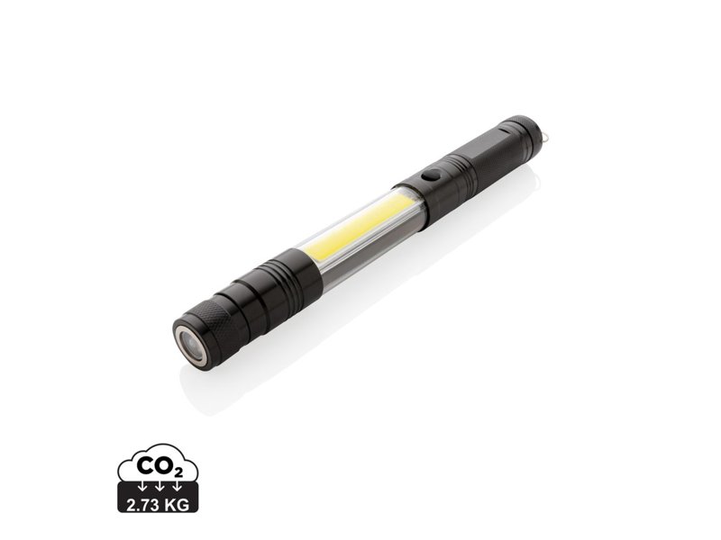 Uitschuifbare zaklamp met COB