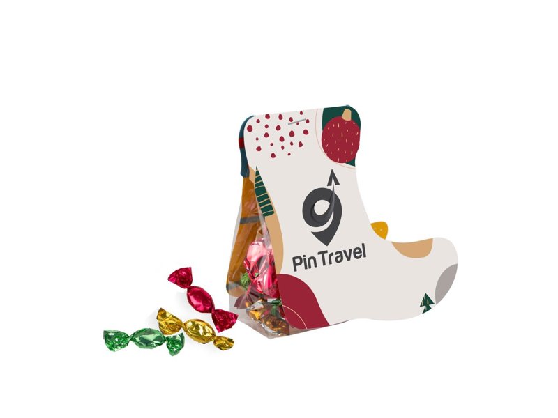 Kerstsok met metallic sweets