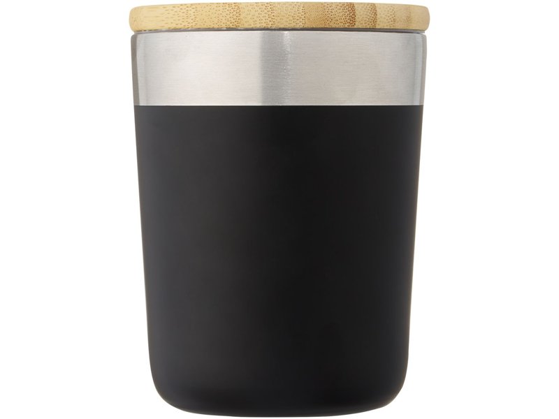 Lagan koperen vacuüm geïsoleerde roestvrijstalen beker van 300 ml met bamboe deksel Lagan koperen vacuüm geïsoleerde roestvrijstalen beker van 300 ml met bamboe deksel