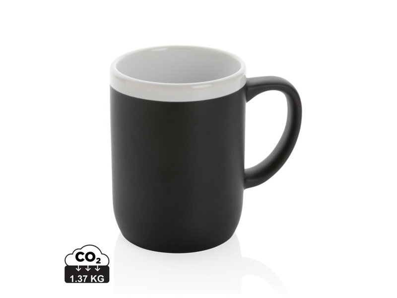 Keramische mok met witte rand