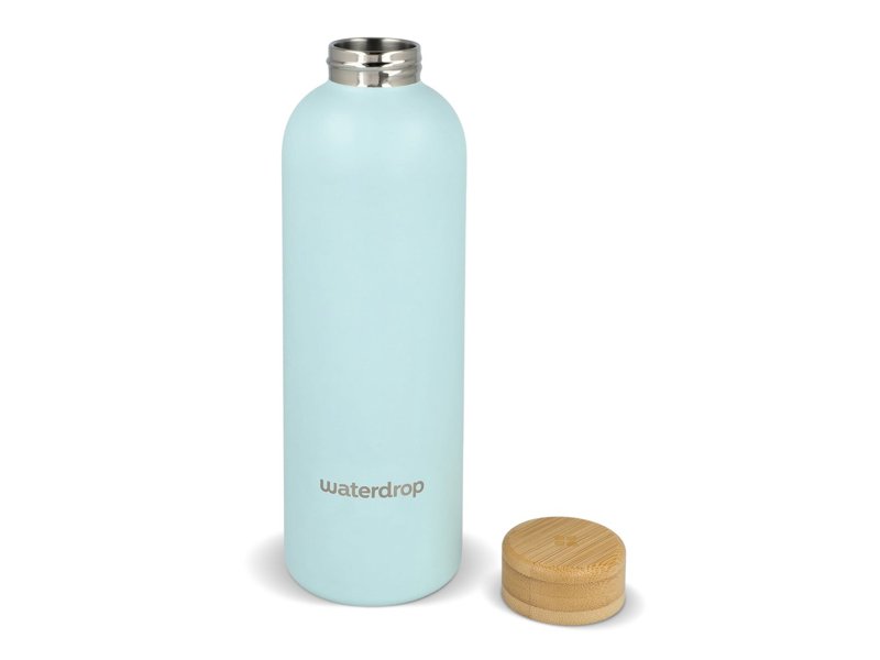 Waterdrop Roestvrijstalen Fles met Bamboe dop 600ml Waterdrop Roestvrijstalen Fles met Bamboe dop 600ml