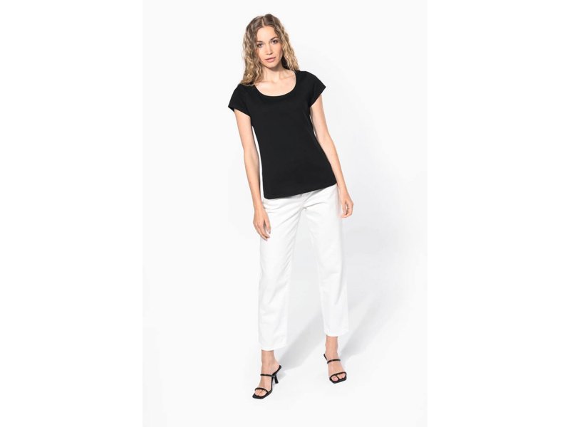 Kariban  Dames-t-shirt korte mouwen met boothals Kariban  Dames-t-shirt korte mouwen met boothals