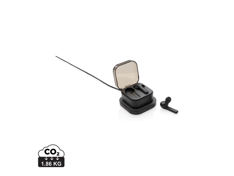 TWS oordoppen in oplaadcassette en draadloze oplader