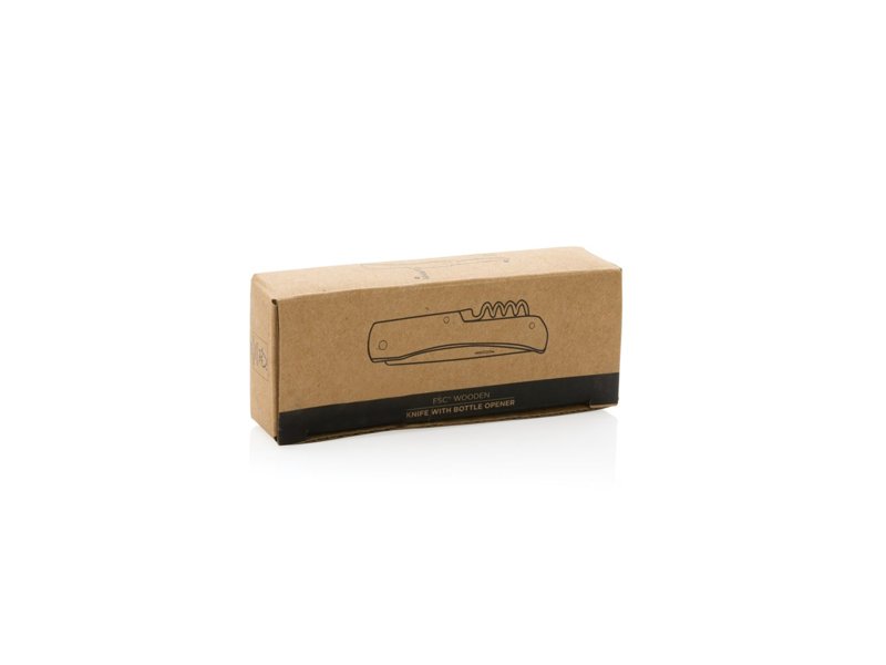Houten mes met flesopener