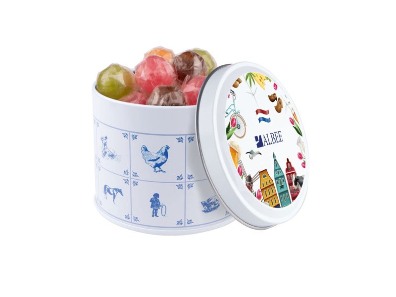 Delftsblauw blik snoep