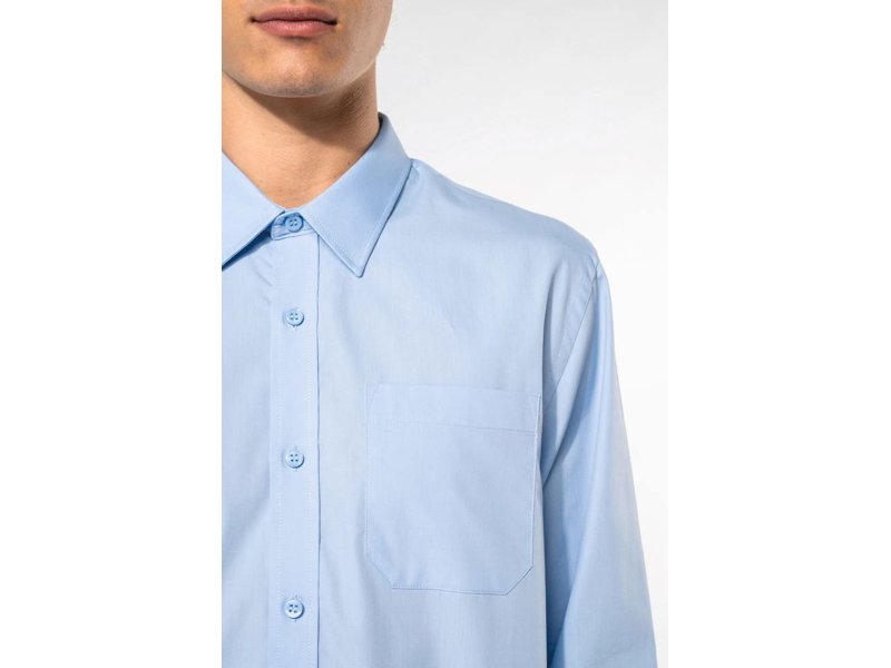 Kariban Heren poplin overhemd lange mouwen