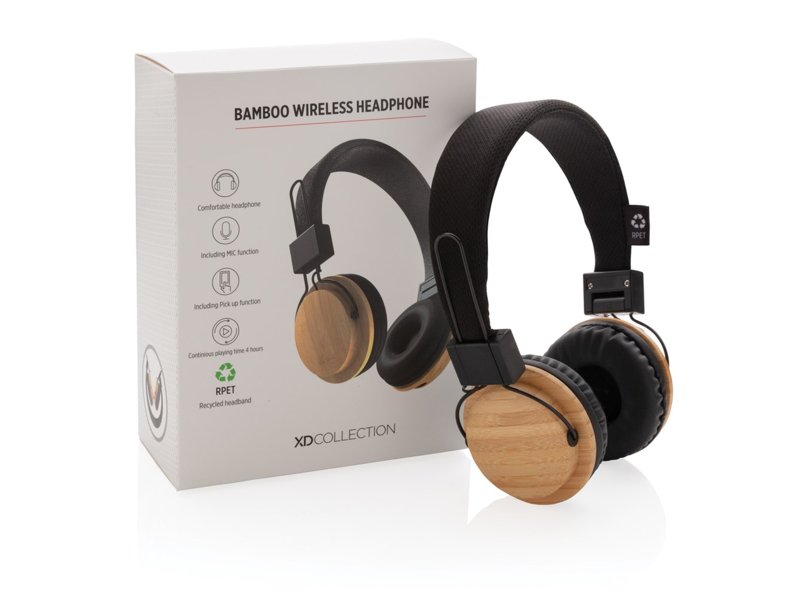 Bamboe draadloze hoofdtelefoon Bamboe draadloze hoofdtelefoon