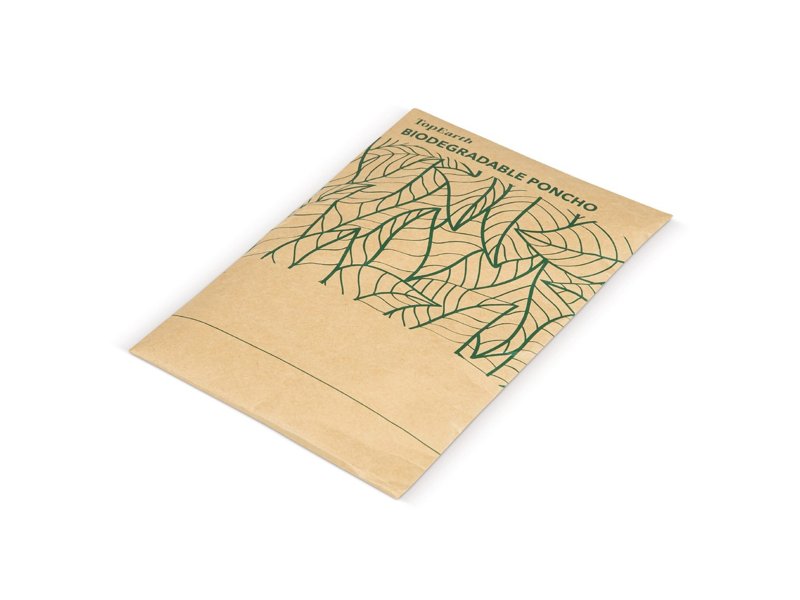 Biologisch afbreekbare regenponcho