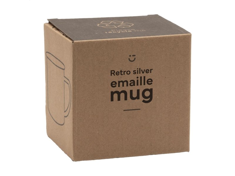 Retro Silver Emaille Mok 350 ml