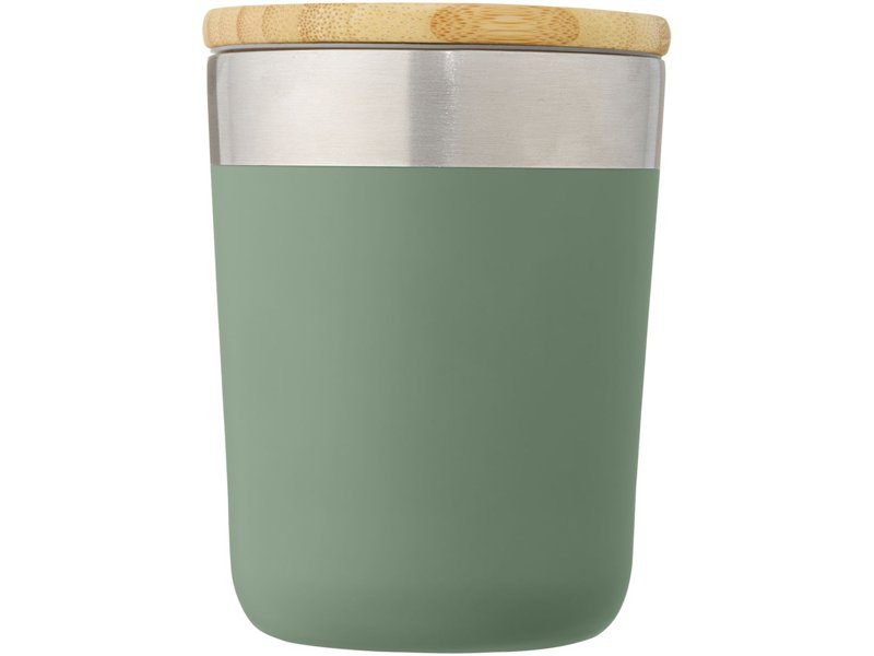 Lagan koperen vacuüm geïsoleerde roestvrijstalen beker van 300 ml met bamboe deksel Lagan koperen vacuüm geïsoleerde roestvrijstalen beker van 300 ml met bamboe deksel