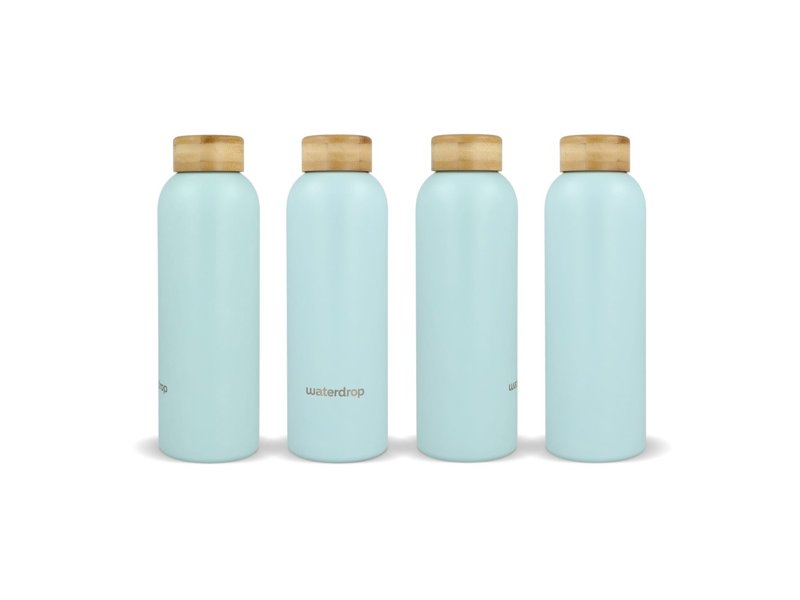 Waterdrop Roestvrijstalen Fles met Bamboe dop 600ml Waterdrop Roestvrijstalen Fles met Bamboe dop 600ml