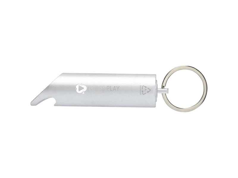 Flare led-lamp en flesopener van gerecycled aluminium met sleutelhanger