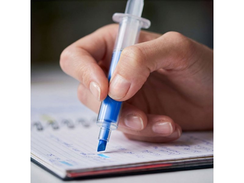 Transparante injectie tekstmarker.