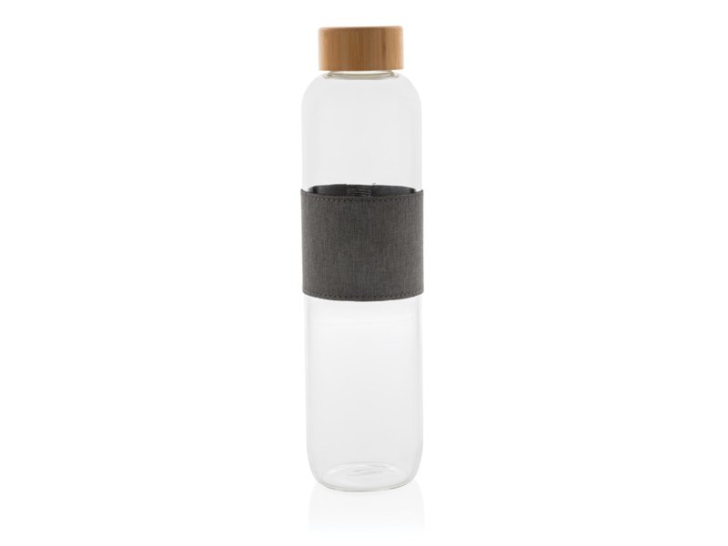 Impact borosilicaat glazen fles met bamboe deksel Impact borosilicaat glazen fles met bamboe deksel