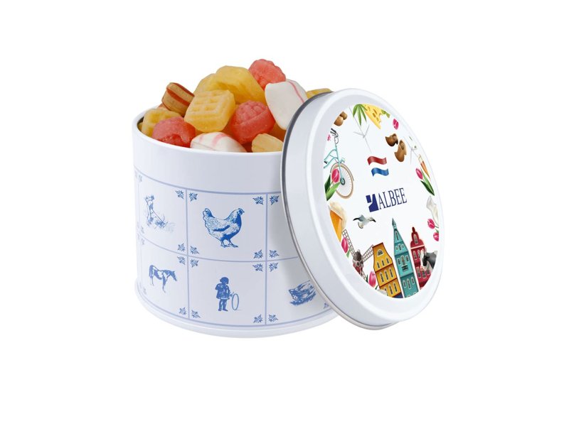 Delftsblauw blik snoep