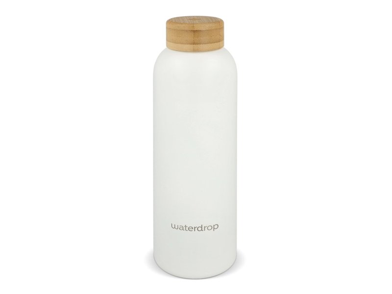 Waterdrop Roestvrijstalen Fles met Bamboe dop 600ml Waterdrop Roestvrijstalen Fles met Bamboe dop 600ml