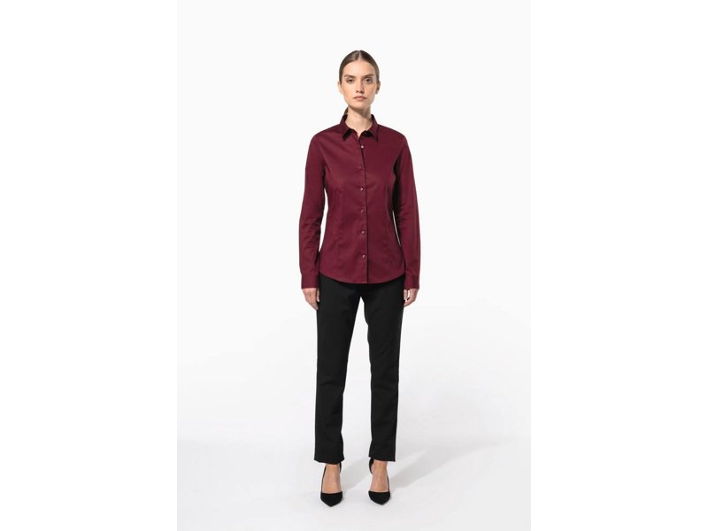Kariban Dames stretch blouse lange mouwen Kariban Dames stretch blouse lange mouwen