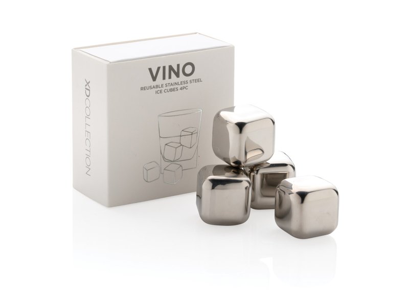 Herbruikbare RVS ijsblokjes 4st