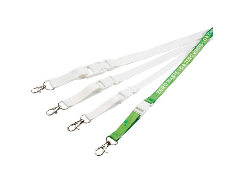 Balta gerecyclede PET lanyard met veiligheidsgesp