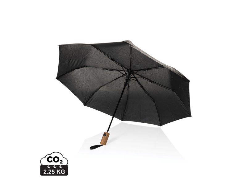 Kaycey 21" AWARE™ RPET Acaciahouten mini auto open paraplu Kaycey 21" AWARE™ RPET Acaciahouten mini auto open paraplu