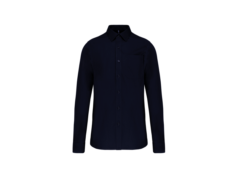 Kariban Heren poplin overhemd lange mouwen