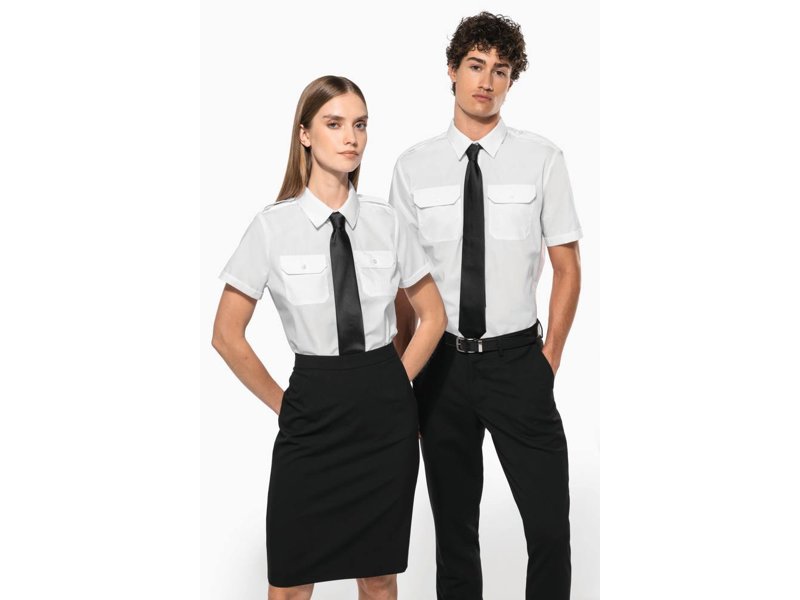 Kariban Damespilootoverhemd korte mouwen