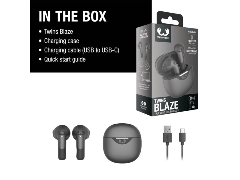 3TW2200 I Fresh 'n Rebel Twins Blaze - True Wireless earbuds with ENC