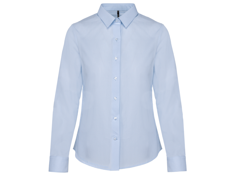 Kariban Damesblouse in popeline met lange mouwen