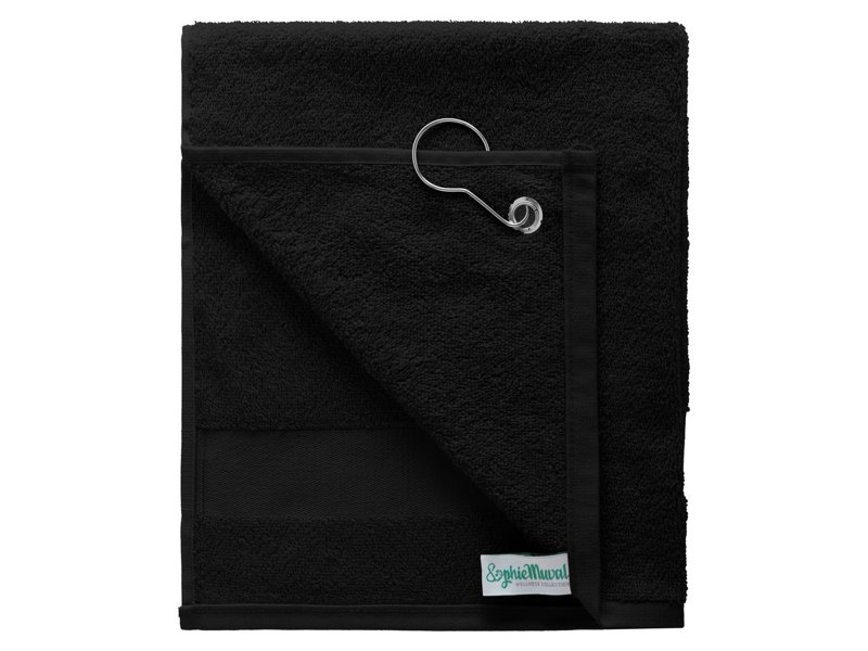 Sophie Muval golfhanddoek met clip, met een band