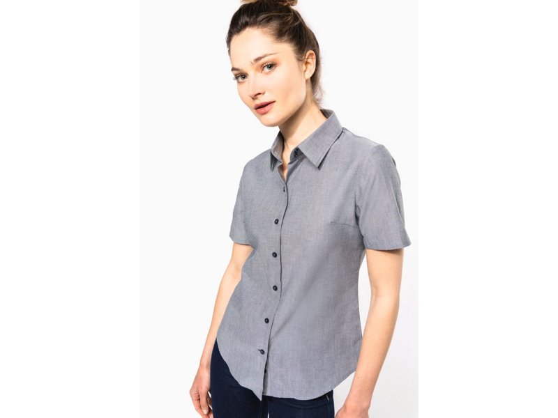 Kariban Dames oxford blouse korte mouwen Kariban Dames oxford blouse korte mouwen