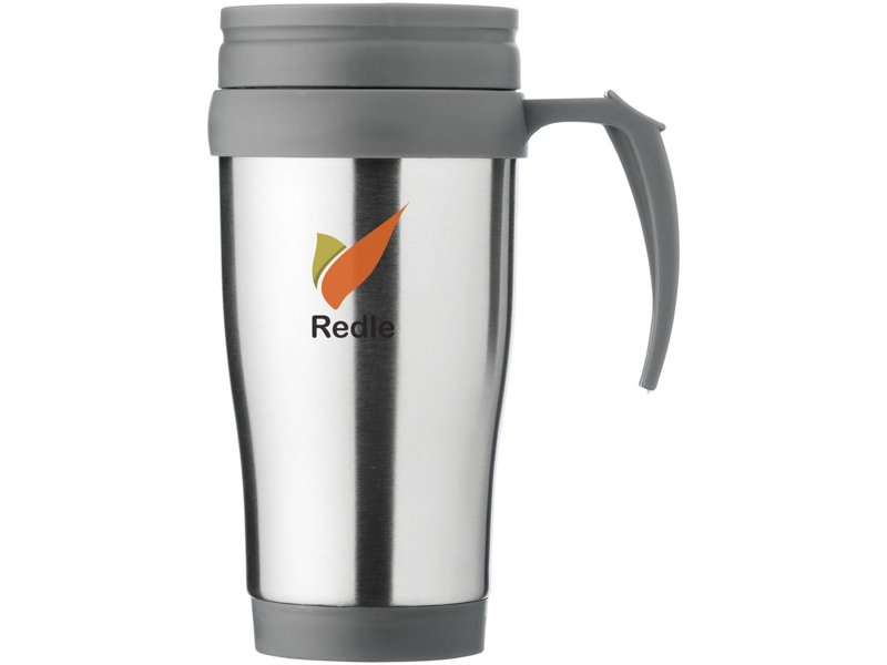 Handige thermosbeker met handvat, snel met eigen logo leverbaar Handige thermosbeker met handvat, snel met eigen logo leverbaar