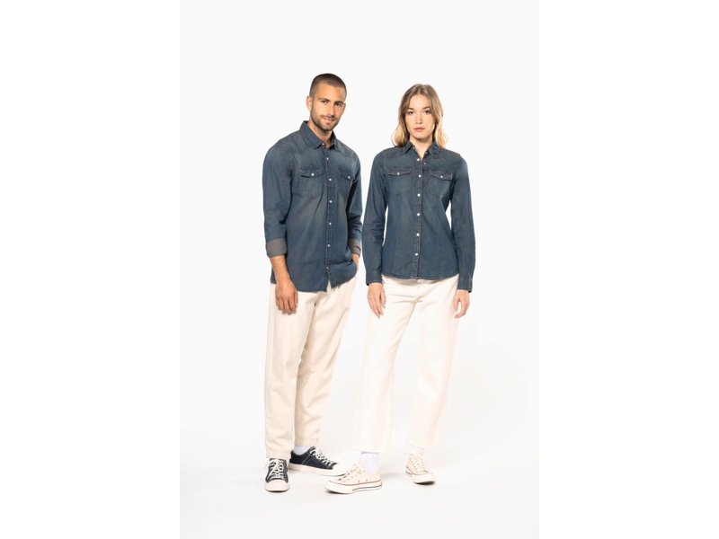 Kariban Heren denim overhemd lange mouwen Kariban Heren denim overhemd lange mouwen