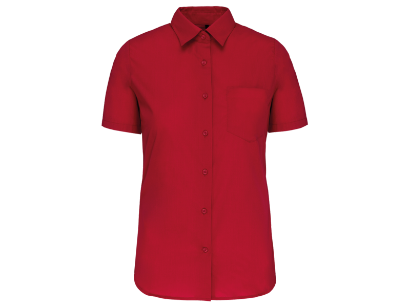 Kariban Dames Poplin Blouse Korte Mouwen