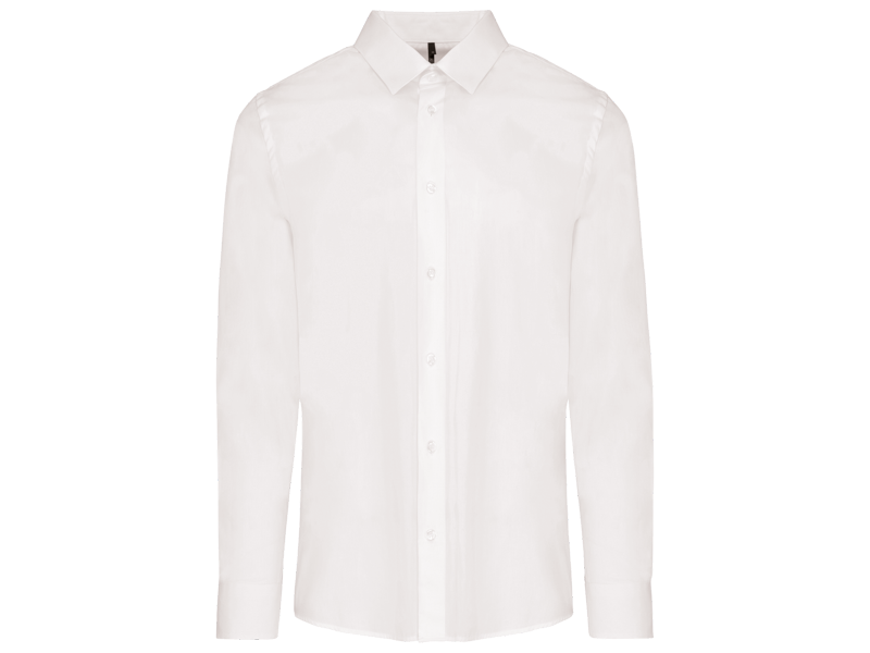 Kariban Herenoverhemd in popeline met lange mouwen