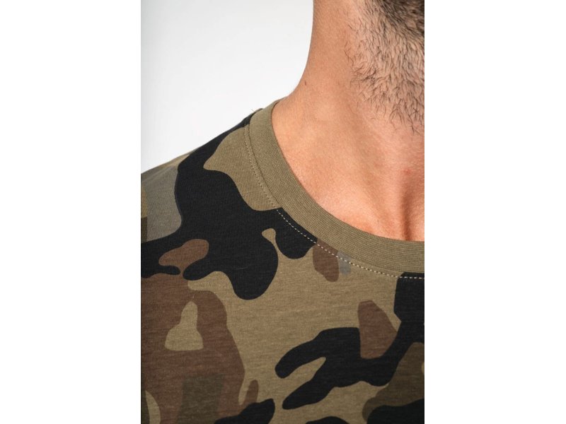 Kariban T-shirt camo korte mouwen
