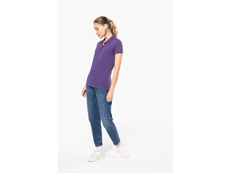 Kariban Piqué-damespolo korte mouwen