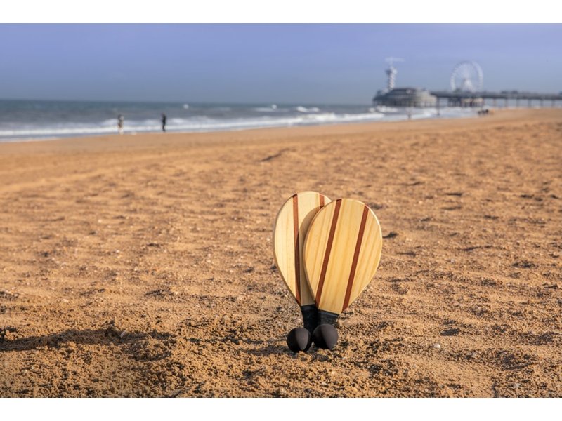 Houten frescobol tennis set