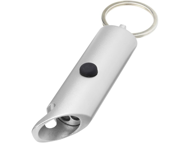 Flare led-lamp en flesopener van gerecycled aluminium met sleutelhanger
